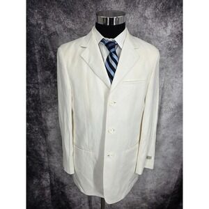 Wilke Rodriguez Blazer Mens 38R White Linen Blend Sports‎ Coat Jacket New 3 B